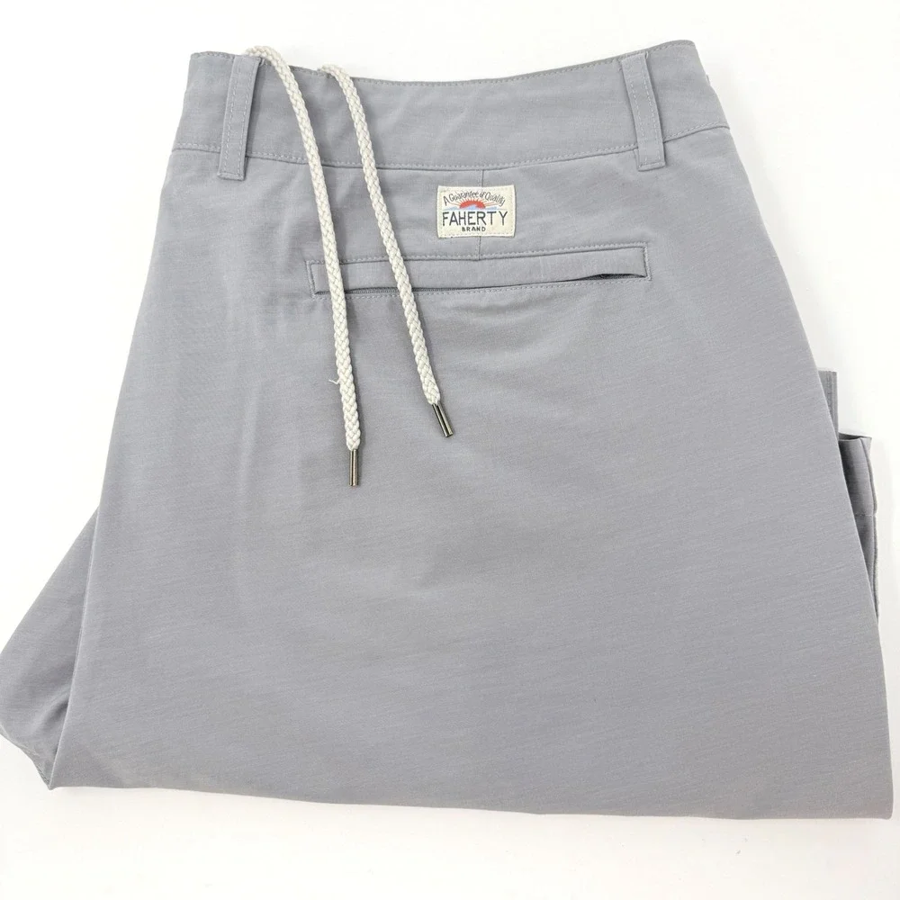 Faherty All Day Shorts Mens 38 Gray Hybrid Stretch Quick Dry Recycled Blend